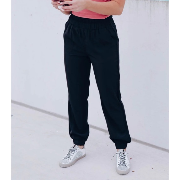 Best Seller! Smocked High waisted Joggers - Picture 7 of 11